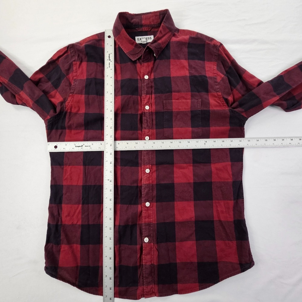 Express Soft Wash Red Check Long Sleeve Button-Up Flannel Shirt Women's L - Picture 4 of 6
